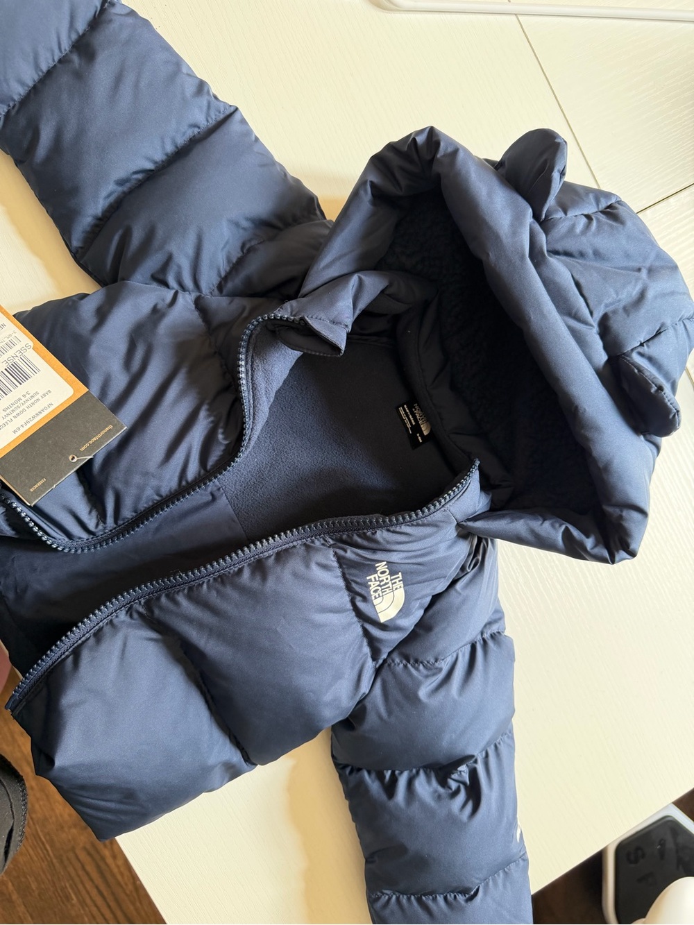The North Face Kids Navy Hooded Puffer Jacket